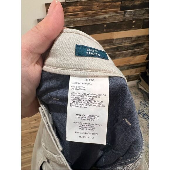 Perry Ellis NWT SLIM FIT ANYWHERE FIVE POCKET PANT sz 32 x 32 - Picture 7 of 7